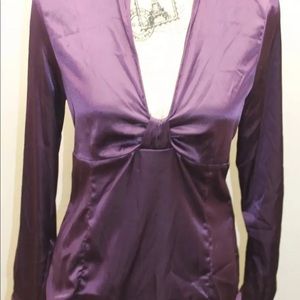 Zara Basic Women Long Sleeve Purple Blouse Shirt Top M